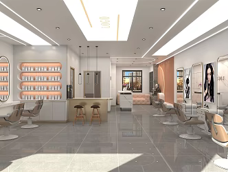Modern Barber Shop Hairdresser 3d model