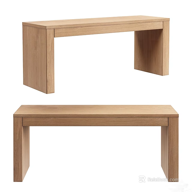 Light Wood Modern Minimalist Furniture Pieces 3d model 