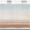 Modern Transparent Room Divider With Gradient Blue To Brown Pleated Design For Interior Decor