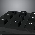 Modern Electronic Numeric Keypad With Black Keys And Blue Metallic Base Design Layout