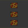Three Wooden Crates Filled With Fresh Juicy Red And Yellow Fruits