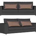 Leather double sofa Modern double sofa 3d model