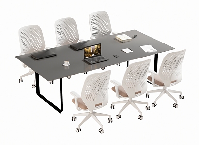 Modern Meeting Table and Chair Office Desk and Chair 3d model