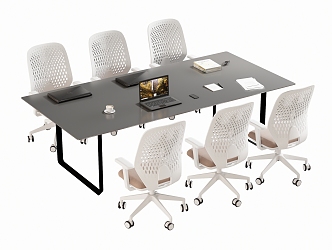 Modern Meeting Table and Chair Office Desk and Chair 3d model