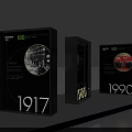 100th Anniversary Photo Spot With Black Display Cases And Historical Years 1917 1980 1990
