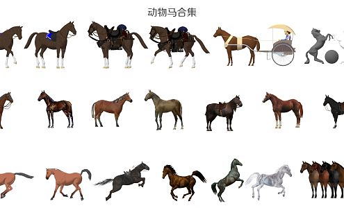 modern horse animal horse 3d model