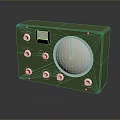 Green Vintage Computer Control Unit With Knobs Display Screen And Circular Panel