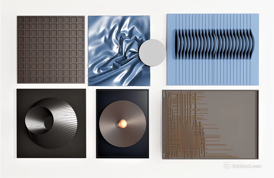 Modern Wall Decor With Geometric Patterns Textured Surfaces And Abstract Shapes 3d model