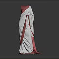 Traditional Red And White Sari With Flowy Fabric And Elegant Drape