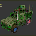 Tactical Military Armored Vehicle With Muddy Exterior Heavy Armor And Off Road Tires