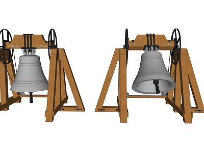 Chinese-style clock folk-custom farm tool landscape sketch 3d model