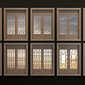 Chinese-style flower-cut window 3d model