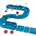 Modern shaped sofa 3d model