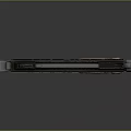 Black Tactical Submachine Gun With Golden Eagle Emblem And Ergonomic Design Features 3d model