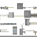 Different Automatic Gate Barrier Systems And Security Booths With Various Designs