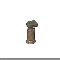 Ancient Stone Column With Classical Design Textured Surface Base And Carved Capital 3d model