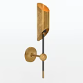 Modern Gold Wall Lamp With Curved Shade And Wall Mounted Design