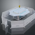 Hexagonal Structure With White Fencing Crane Hook a steel Branding Top Panel Creative Text