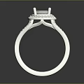 Elegant Silver Diamond Ring With Sparkling Center Stone And Side Accents 3d model