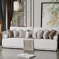 New Chinese-style Multi-person Sofa 3d model