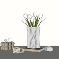 Metal Vase Tulip Tissue Box 3d model