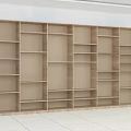 Large Open Wooden Bookcase With Multiple Shelves And Light Wood Finish