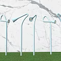 Outdoor Lights With Curved Metal Poles Bright Illumination For Garden Grass Landscape