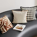 Modern Home Decor Throw Pillows With Brown White Beige Black Geometric Textured Checkered Patterns