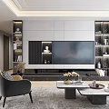 Modern Elegant TV Background Wall Design With Built in Shelves And Ambient Lighting