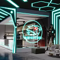 Modern Internet Cafe Science Fiction E-Sports Internet Cafe Game Front Desk Reception Hall Internet Cafe Water Bar Front Desk Space Theme Internet Cafe Front Desk 3d model