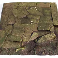 Natural Stone Ground Laid With Irregular Stones Covered In Green Moss For Rustic Natural Look