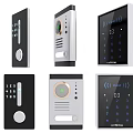 Modern Door Handles With Sleek Black Silver Designs And Keypad Functions 3d model