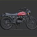 Vintage Motorcycle With Red Tank Black Seat And Classic Design Showcase