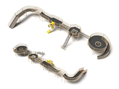 Modern Playground Equipment Featuring Climbing Structure Slides Circular Tunnels And Multi Level Design 3d model