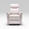 Light Beige Leather Single Recliner Sofa With Adjustable Backrest And Armrest 3d model
