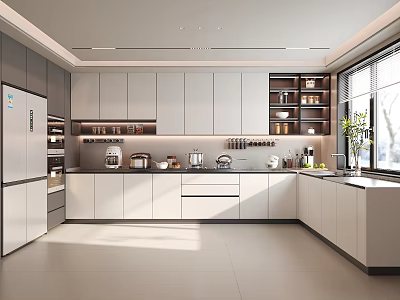 Closed Kitchen Refrigerator Cabinet Oven Vegetable Washing Basin Kitchen Supplies Accessories Seasoning 3d model