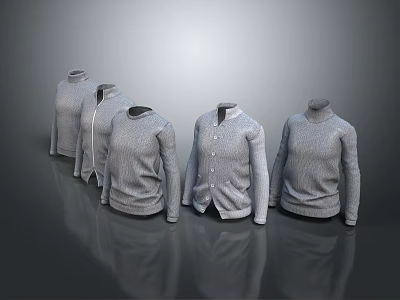 Six Gray Animals Such As Squirrels And Rabbits Arranged Neatly On Gray Background With Reflection 3d model