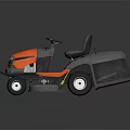 Functional Riding Lawn Mower With Orange And Gray Body Comfortable Seat And Cutting Blades