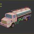 White Tanker Truck With Blue Stripe And Fuel Transport Tank 3D Rendering