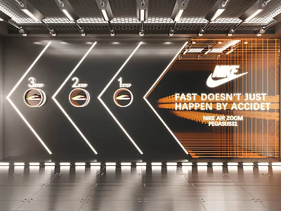 Commercial Display Equipment With Illuminated Arrow Logos And Fast Performance Design 3d model