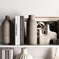 Modern Minimalist Shelf Decorative Ornament Sets With Vases Dried Pampas Sculptures And Books