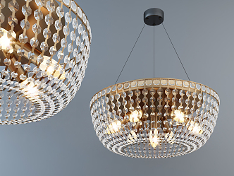 Light Luxury Crystal Chandelier Fashion Simple Metal Crystal Chandelier 3d model