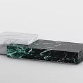 Modern Coffee Table With Gray And Green Marble Top For Living Room