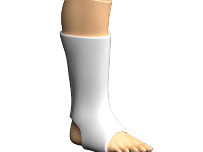 White Leg Ankle Supportive Protective Brace With Ergonomic Design For Injury Recovery 3d model