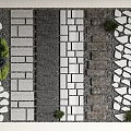 Stepping Stones Garden Path Design With Various Stone Patterns And Green Plants