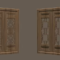 Traditional Carved Wooden Doors With Symmetrical Patterns And Intricate Details