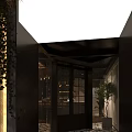 Industrial Style Cafe Interior With Round Wooden Bar Counter Green Stools And Metal Railings