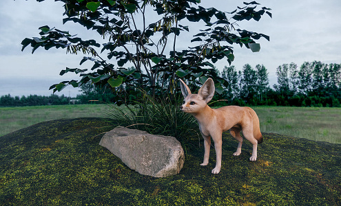 Modern auricular fox 3d model