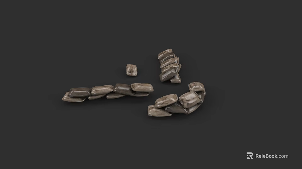 Abstract Sculpture Carving With Irregular Metal Block Structures And Modern Design 3d model 