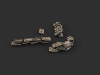Abstract Sculpture Carving With Irregular Metal Block Structures And Modern Design 3d model